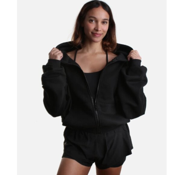 PopFlex - Zip Cloud Hoodie - The Timeless Cozy Essential | Small/Medium | Black - Picture 1 of 7